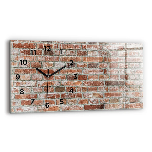Horizontale Uhr mit motiv Backsteinmauer