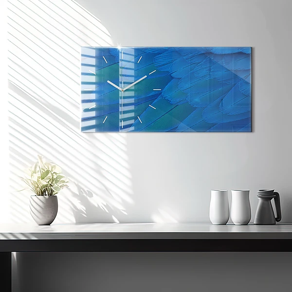 Horizontale Uhr mit motiv Vogelfeder