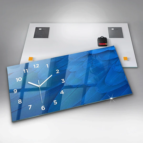 Horizontale Uhr mit motiv Vogelfeder
