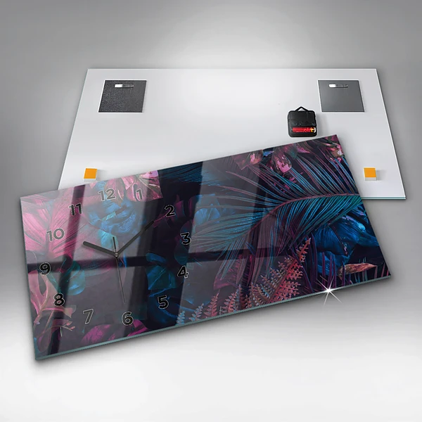 Horizontale Uhr mit motiv Exotische Blumen