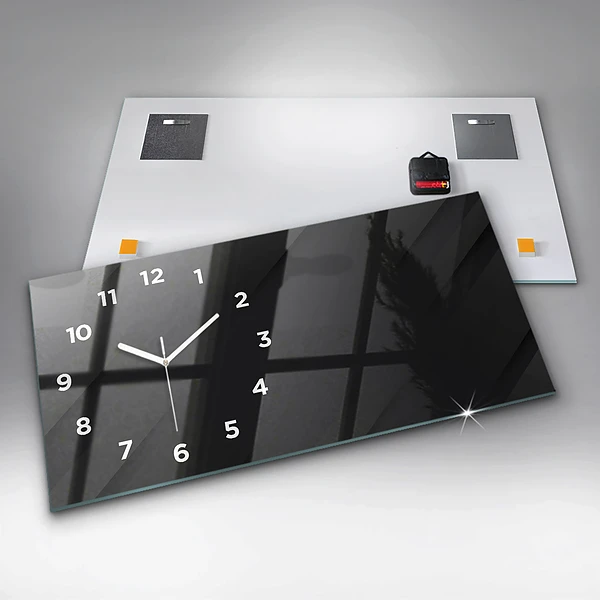 Horizontale Uhr Dunkles Wandmuster