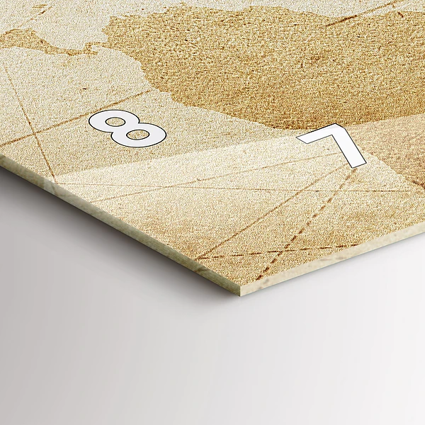 Horizontale Uhr mit motiv Vintage-Weltkarte