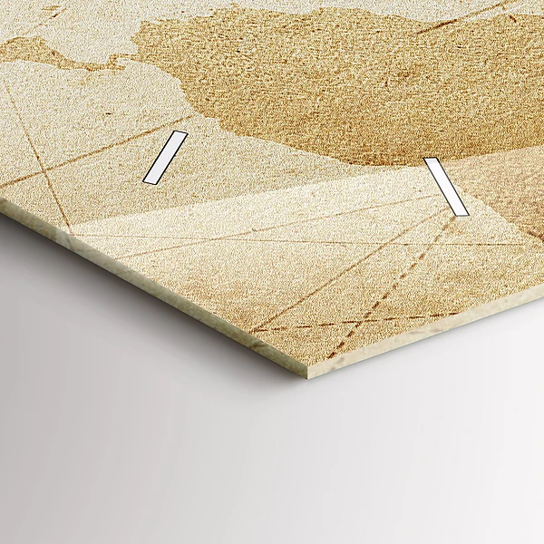 Horizontale Uhr mit motiv Vintage-Weltkarte