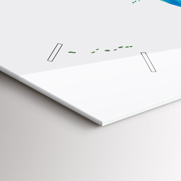 Horizontale Uhr Aquarell Weltkarte