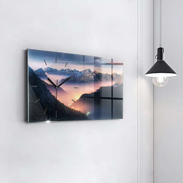 Horizontale Uhr Bergspitzen Landschaft