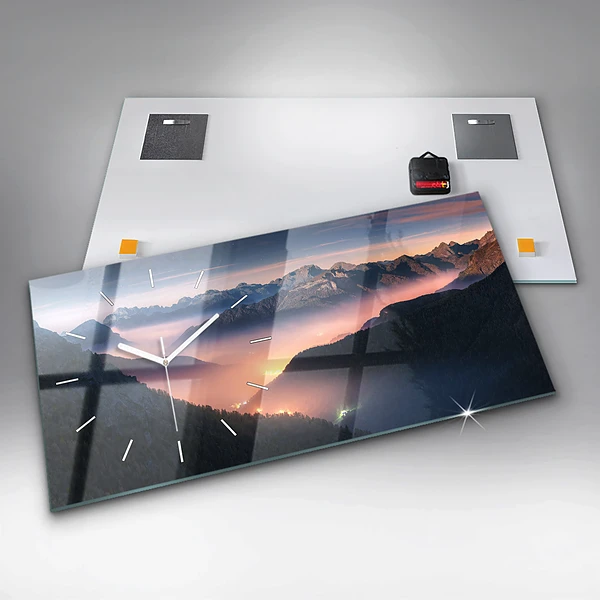 Horizontale Uhr Bergspitzen Landschaft