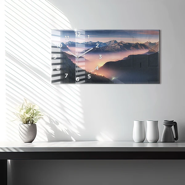 Horizontale Uhr Bergspitzen Landschaft