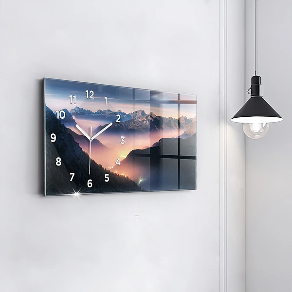 Horizontale Uhr Bergspitzen Landschaft