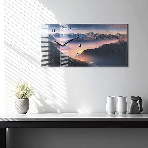 Horizontale Uhr Bergspitzen Landschaft
