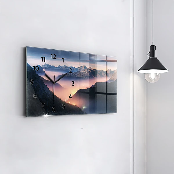 Horizontale Uhr Bergspitzen Landschaft