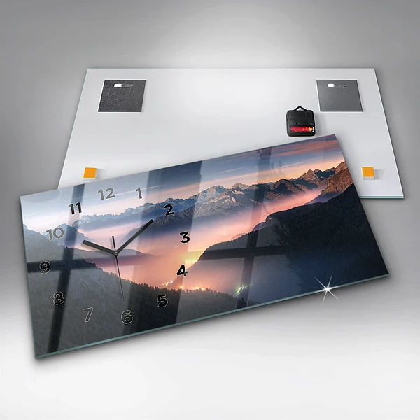 Horizontale Uhr Bergspitzen Landschaft