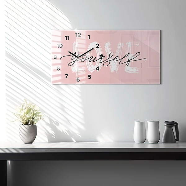 Horizontale Uhr mit motiv Liebe dich selbst Inschrift
