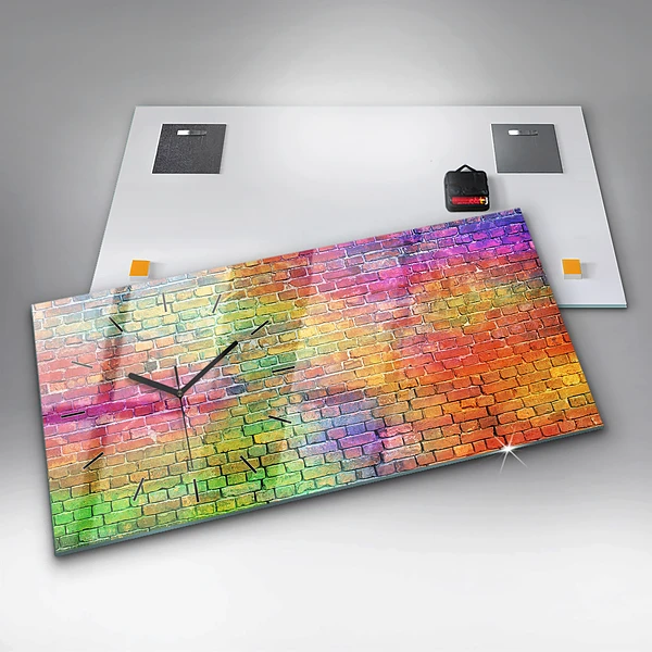 Horizontale Uhr mit motiv Bemalte Wand