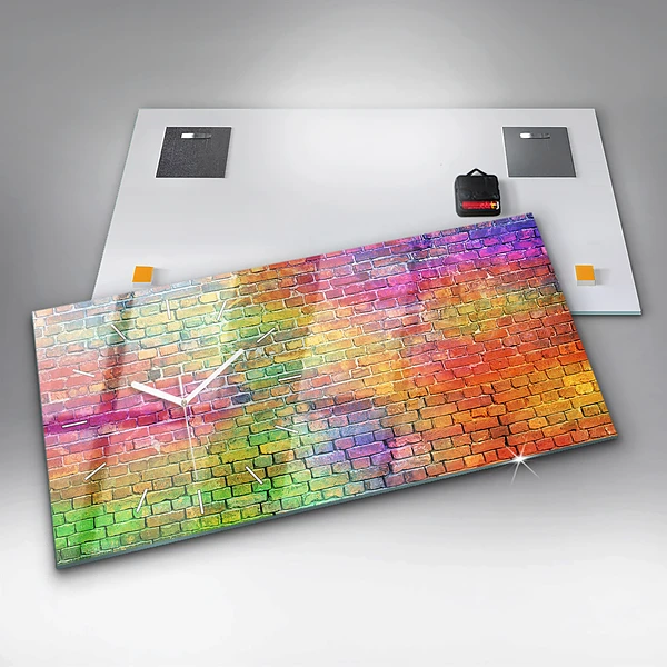 Horizontale Uhr mit motiv Bemalte Wand