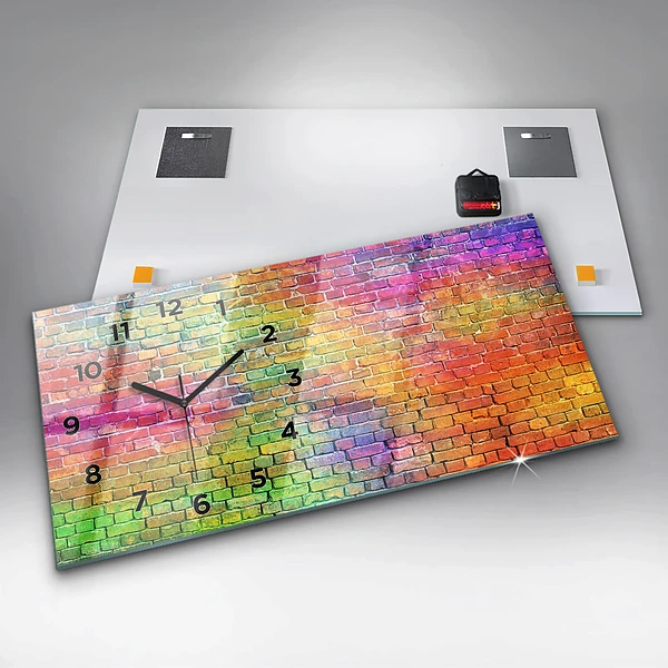 Horizontale Uhr mit motiv Bemalte Wand