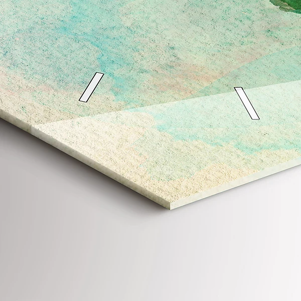 Horizontale Uhr mit motiv Aquarell Weltkarte
