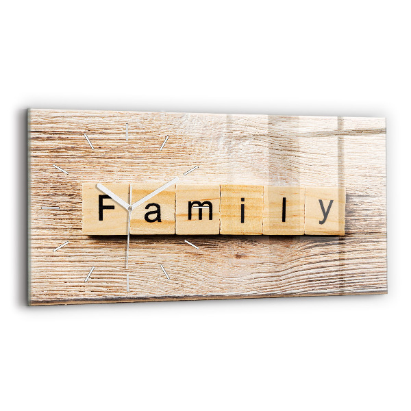 Horizontale Uhr mit motiv Inschrift Familie