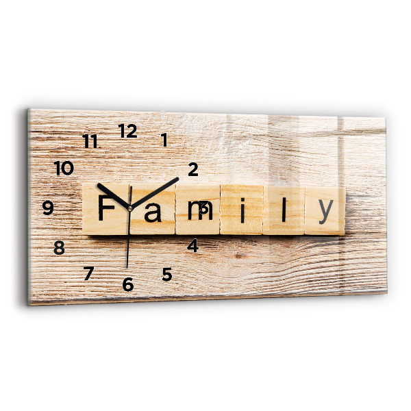 Horizontale Uhr mit motiv Inschrift Familie