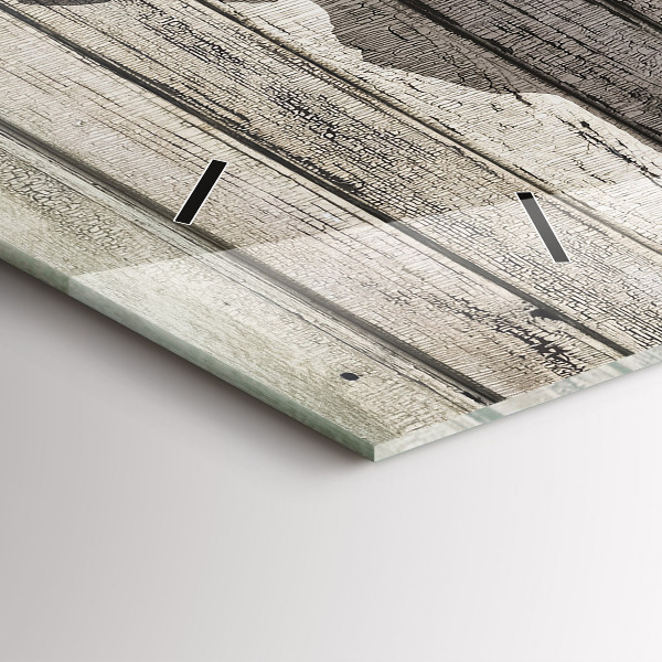 Horizontale Uhr mit motiv Weltkarte Planken