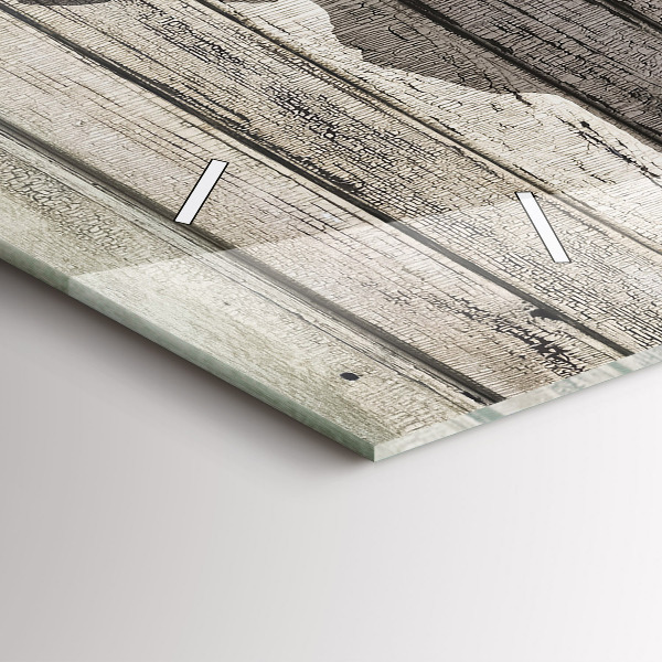 Horizontale Uhr mit motiv Weltkarte Planken