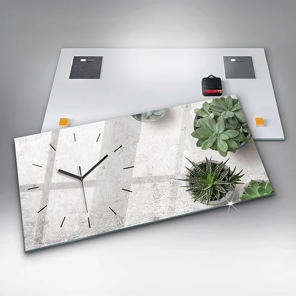Horizontale Uhr mit motiv Dekorative Pflanzen