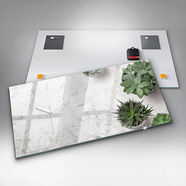 Horizontale Uhr mit motiv Dekorative Pflanzen