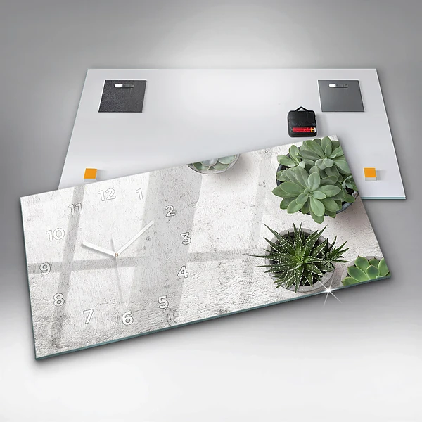 Horizontale Uhr mit motiv Dekorative Pflanzen