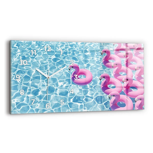 Horizontale Uhr mit motiv Aufblasbare Flamingos