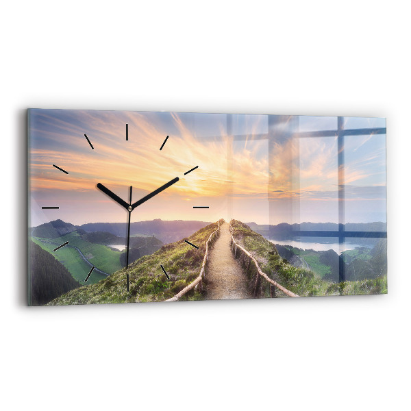 Horizontale Uhr mit motiv Berglandschaft