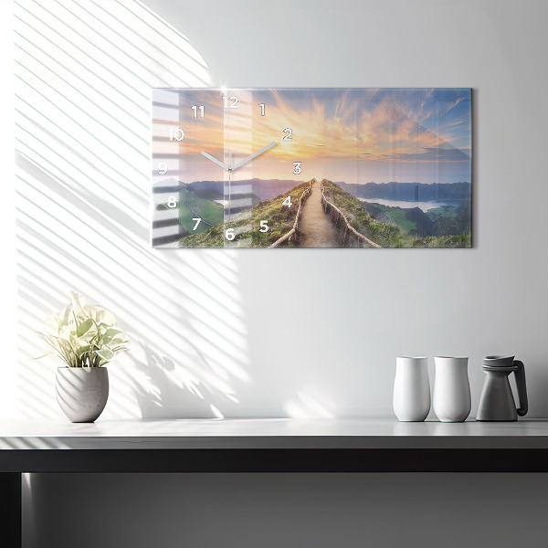 Horizontale Uhr mit motiv Berglandschaft