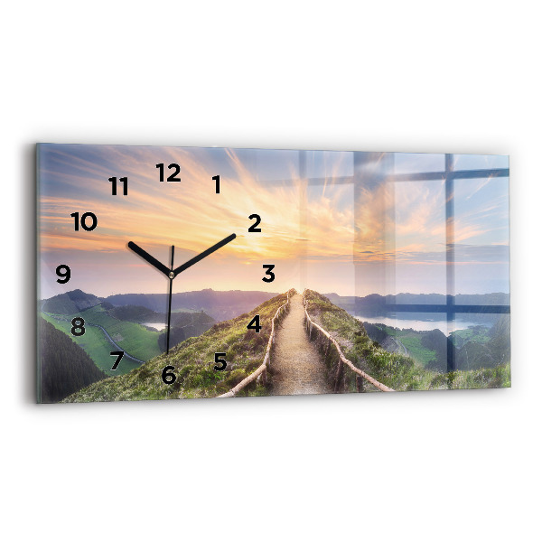 Horizontale Uhr mit motiv Berglandschaft