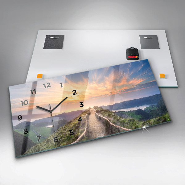 Horizontale Uhr mit motiv Berglandschaft