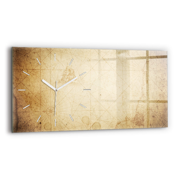 Horizontale Uhr mit motiv Alte Weltkarte