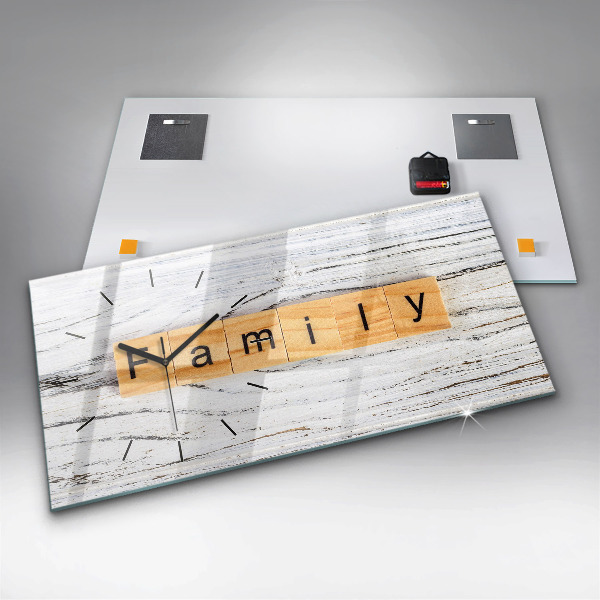 Horizontale Uhr mit motiv Familie
