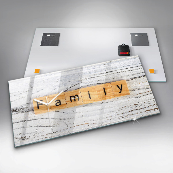 Horizontale Uhr mit motiv Familie