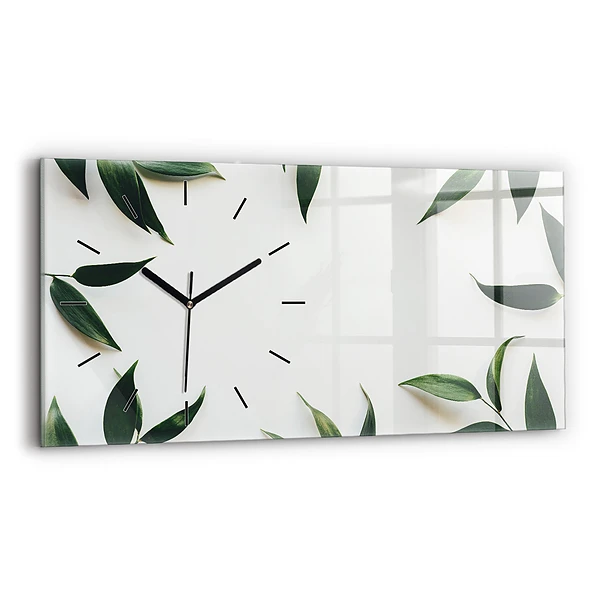 Horizontale Uhr mit motiv Rahmen aus Blättern