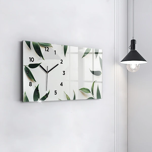 Horizontale Uhr mit motiv Rahmen aus Blättern