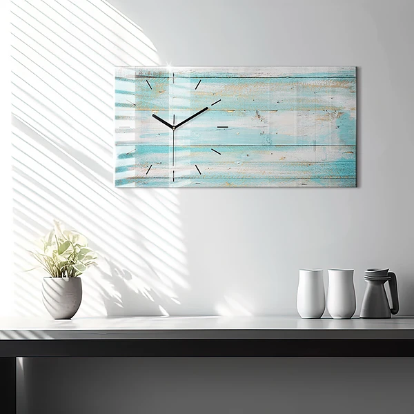 Horizontale Uhr mit motiv Blaue Bretter