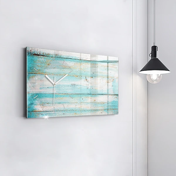 Horizontale Uhr mit motiv Blaue Bretter