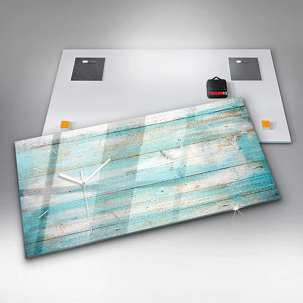 Horizontale Uhr mit motiv Blaue Bretter