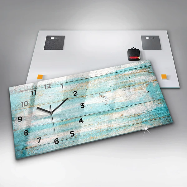 Horizontale Uhr mit motiv Blaue Bretter