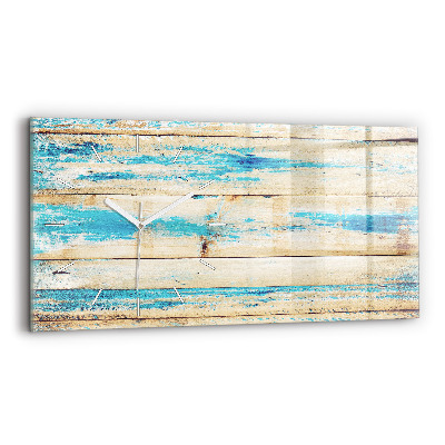 Horizontale Uhr Zerkratztes Holz