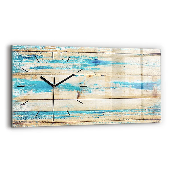 Horizontale Uhr Zerkratztes Holz