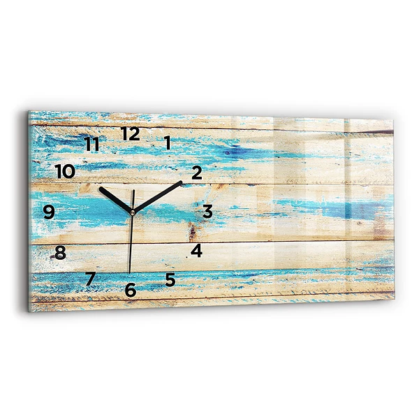 Horizontale Uhr Zerkratztes Holz
