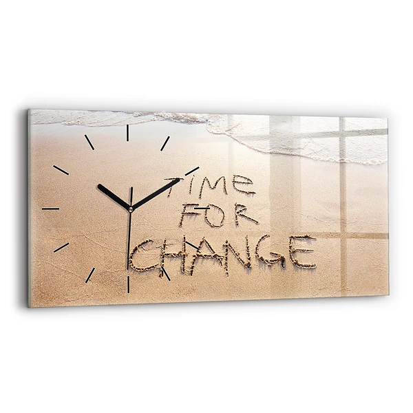 Horizontale Uhr mit motiv Zitat am Strand