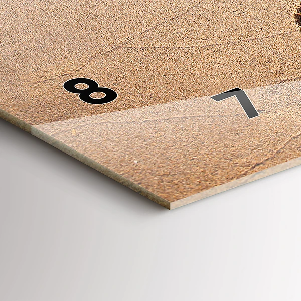 Horizontale Uhr mit motiv Zitat am Strand