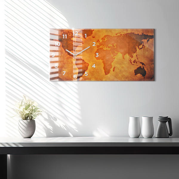 Horizontale Uhr mit motiv Große Weltkarte