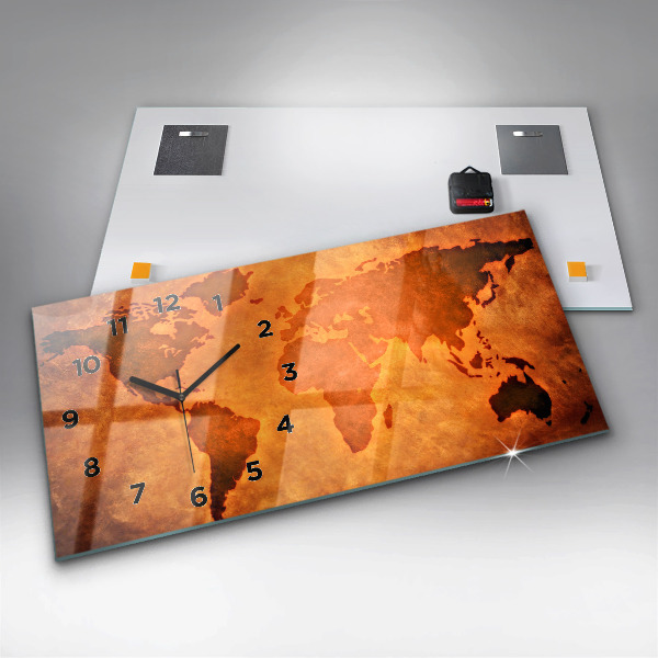 Horizontale Uhr mit motiv Große Weltkarte