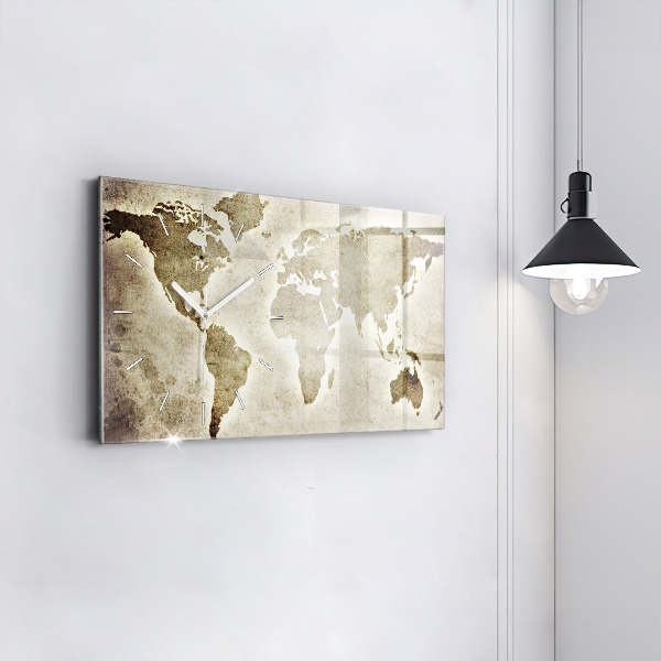 Horizontale Uhr Weltkarte