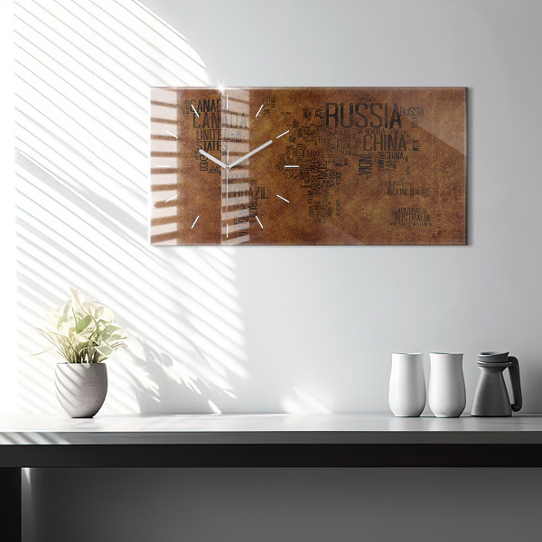 Horizontale Uhr Karte mit Ländernamen